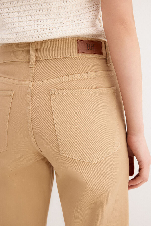 Pedro del Hierro Jeans straight capri basic Beige