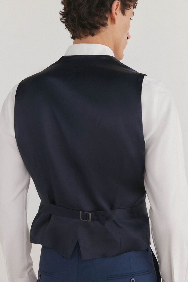 Pedro del Hierro Chaleco cruzado cuadros Azul