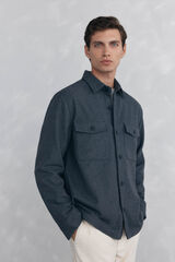 Pedro del Hierro Sobrecamisa de l&atilde; lisa Cizento
