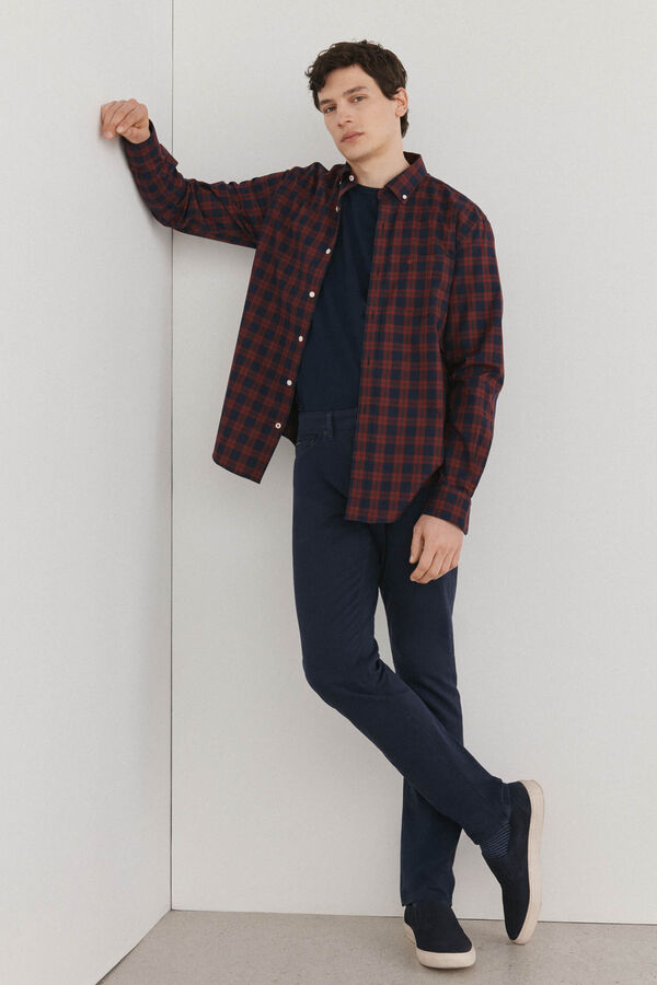 Pedro del Hierro Pantal&oacute;n 5 bolsillos color premium flex slim fit Azul