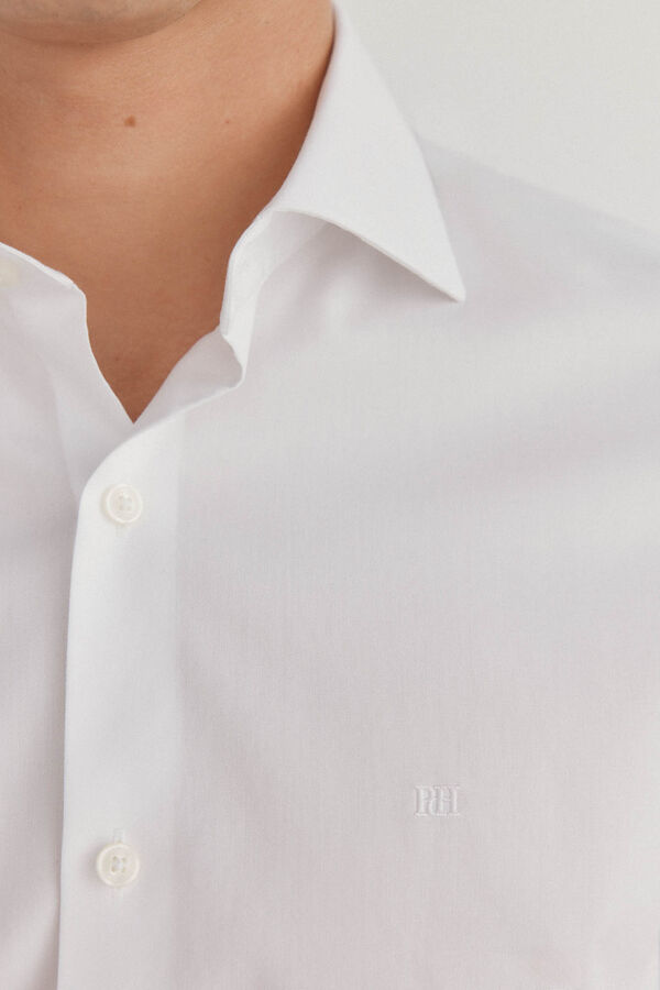 Pedro del Hierro Camisa social lisa que n&atilde;o pode ser passada a ferro + resistente a manchas Branco
