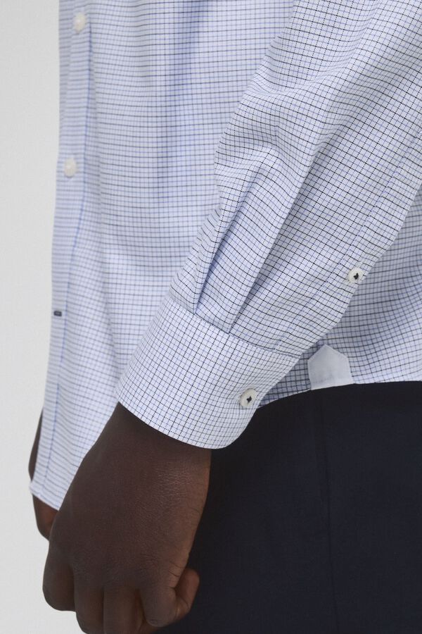 Pedro del Hierro Camisa non iron oxford cuadros Azul