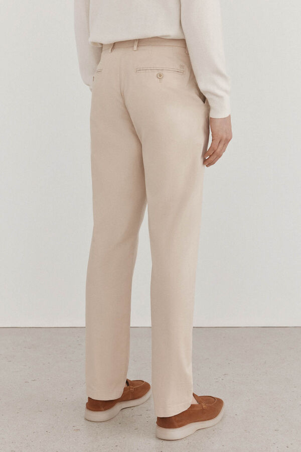 Pedro del Hierro Pantal&oacute;n chino lino regular fit Beige