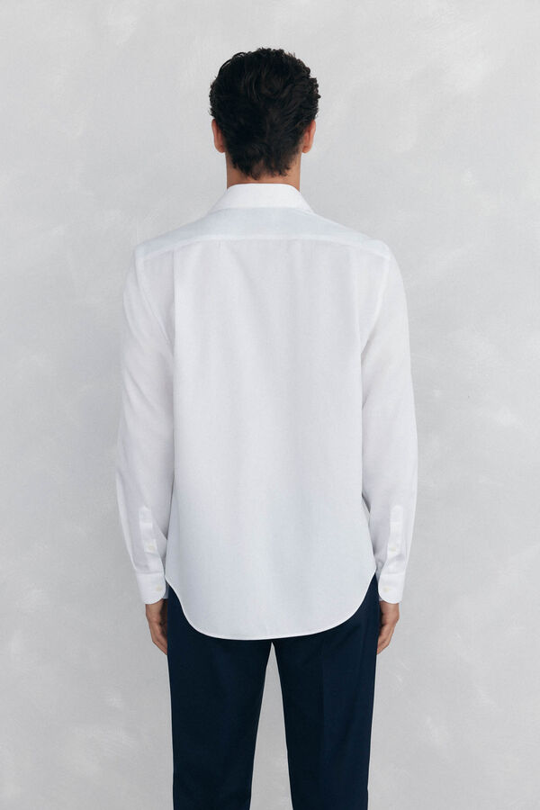 Pedro del Hierro Camisa social lisa que n&atilde;o pode ser passada a ferro + resistente a manchas Branco