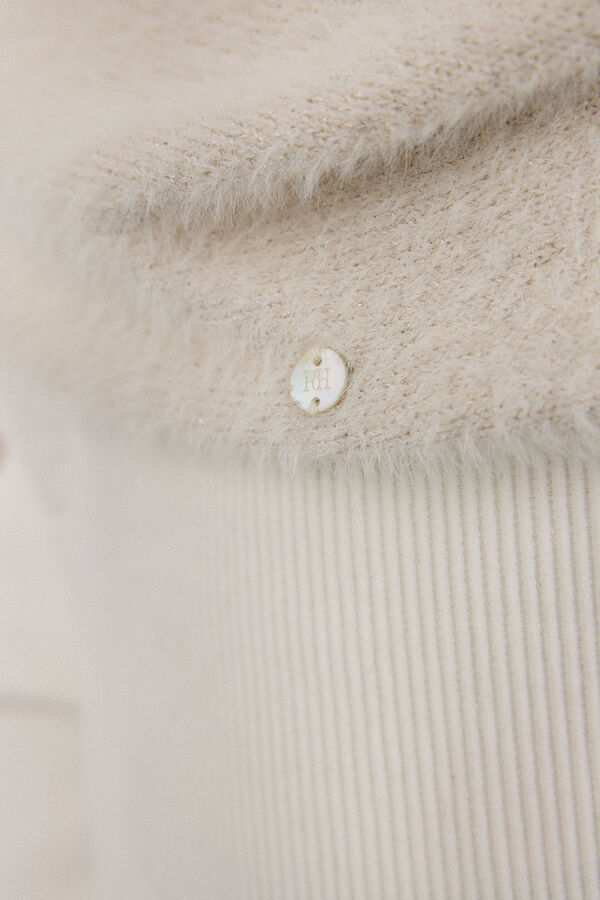 Pedro del Hierro Jersey asim&eacute;trico hilatura con brillo Beige