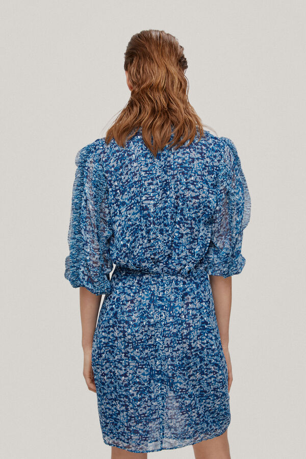 Pedro del Hierro Vestido estampado con lurex Turquesa