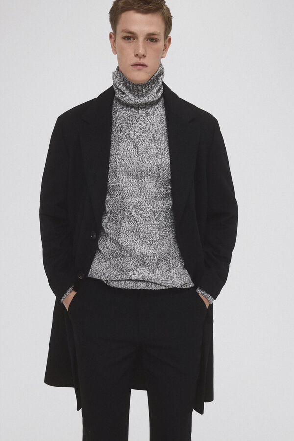 Pedro del Hierro Abrigo negro Negro