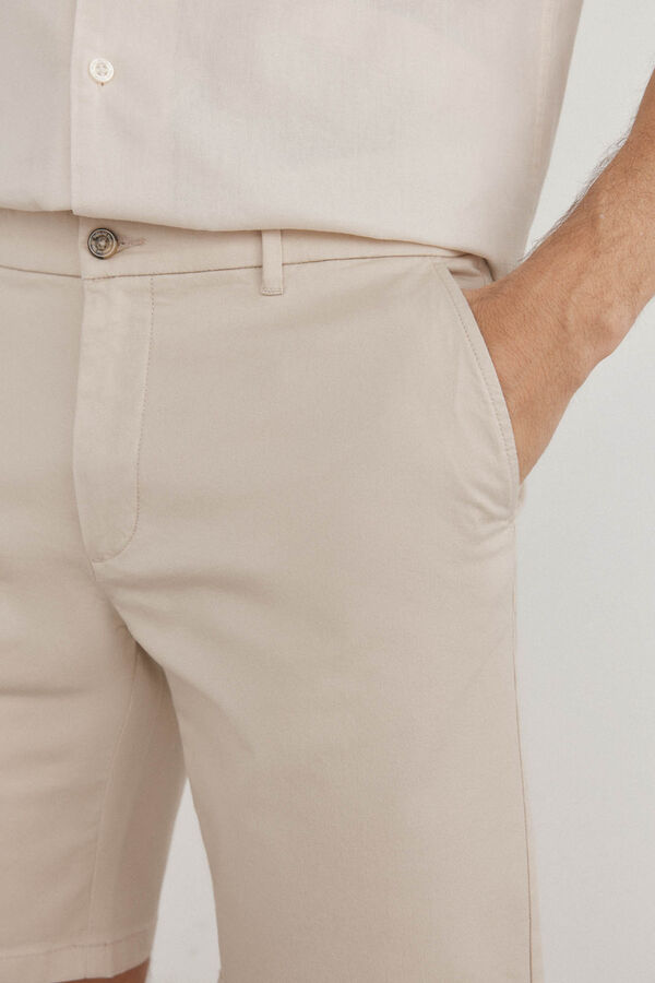 Pedro del Hierro Cal&ccedil;as bermuda chino premium flex  Beige