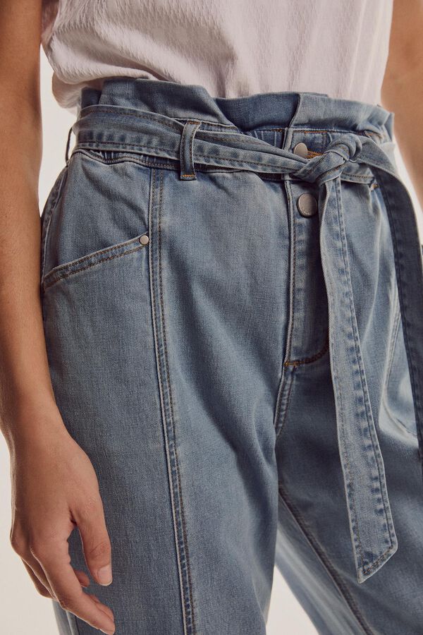 Pedro del Hierro Pantal&oacute;n vaquero paperbag TENCEL&reg; Azul