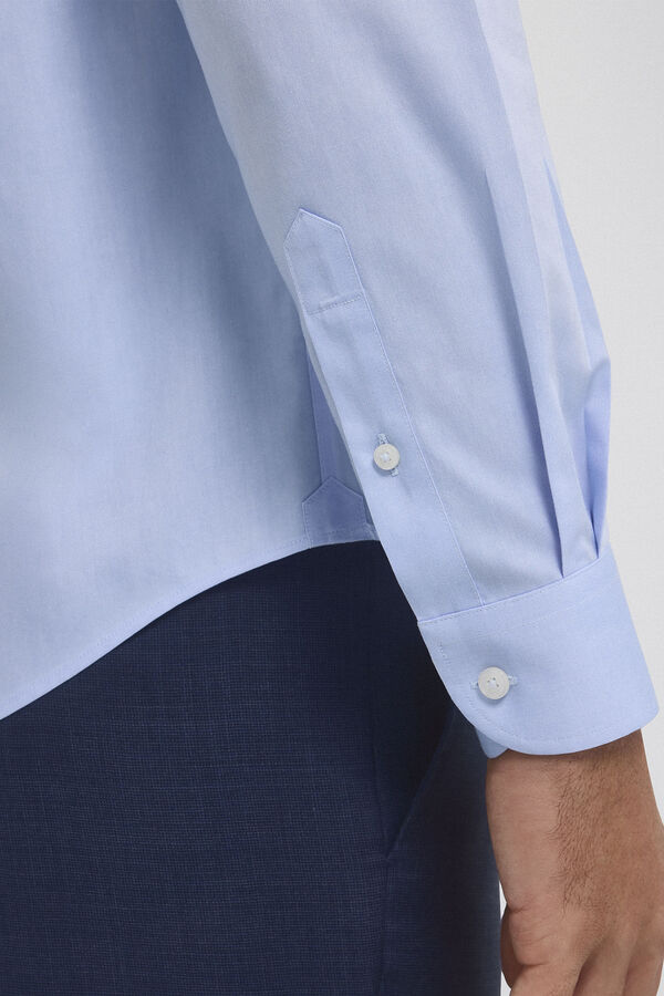 Pedro del Hierro Camisa &agrave; medida sem ferro e resistente a n&oacute;doas Azul