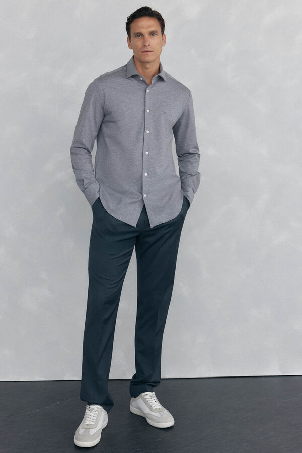 Pedro del Hierro Camisa de malha malha Cizento