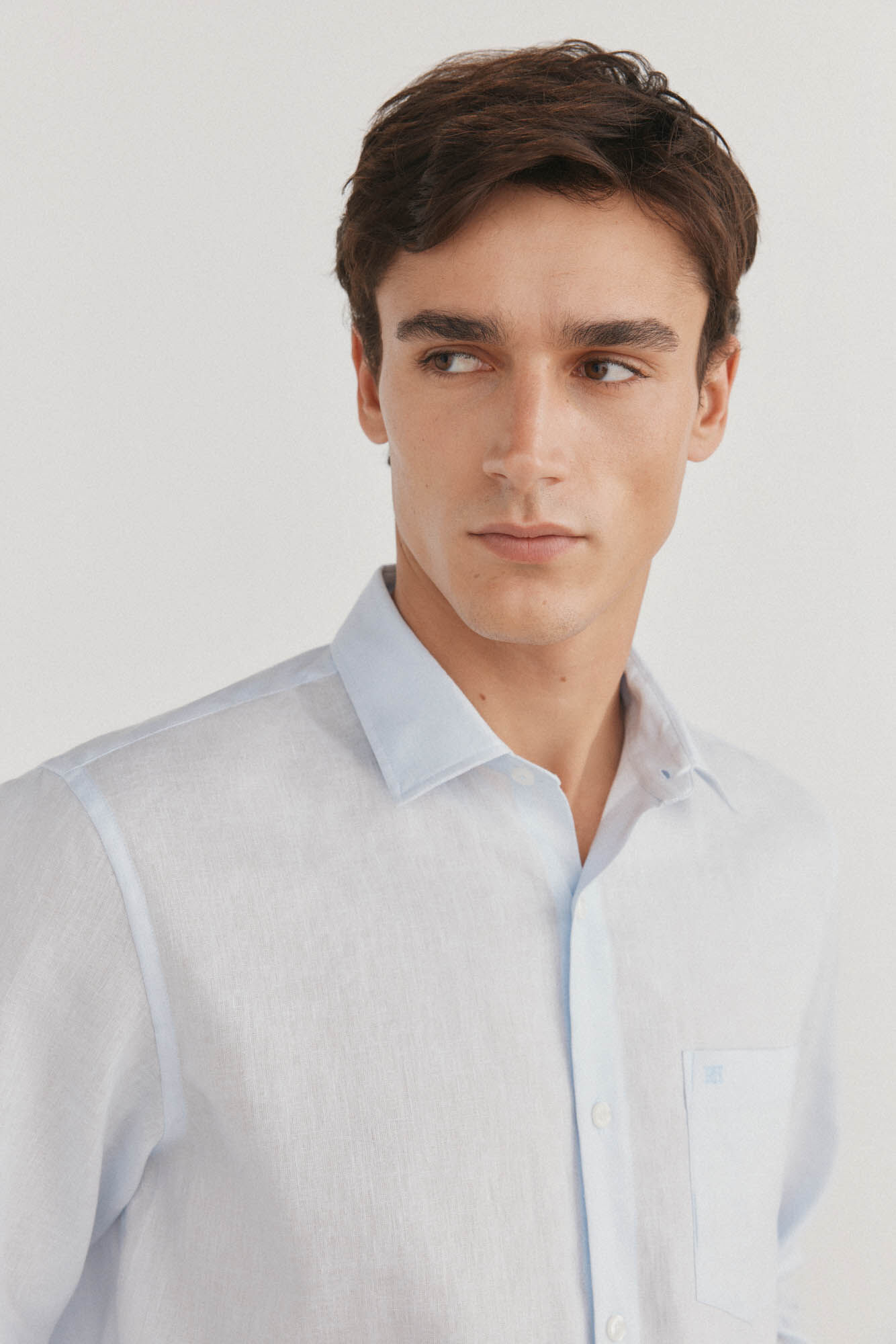 Pedro del Hierro Camisa linho lisa