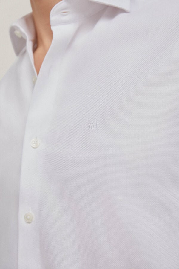 Pedro del Hierro Camisa vestir estructura lisa non iron + antimanchas Branco