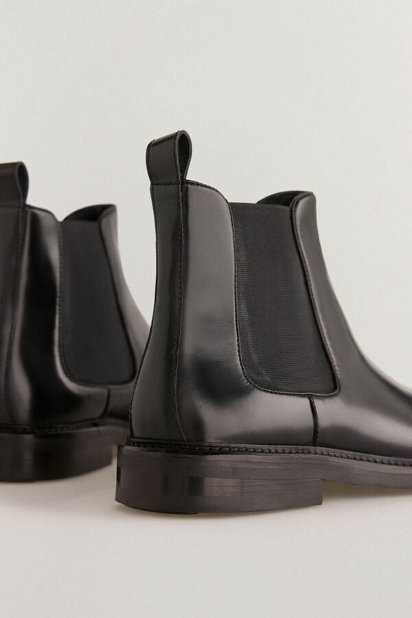 Pedro del Hierro Bota de pele com el&aacute;sticos laterais Preto