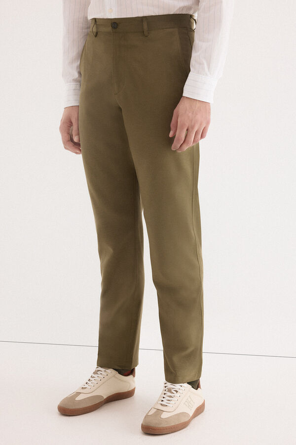 Pedro del Hierro Cal&ccedil;as worker regular em linho Verde