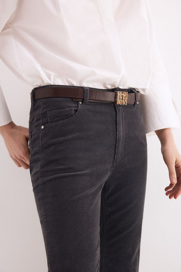 Pedro del Hierro Cal&ccedil;as push-up de veludo Cizento