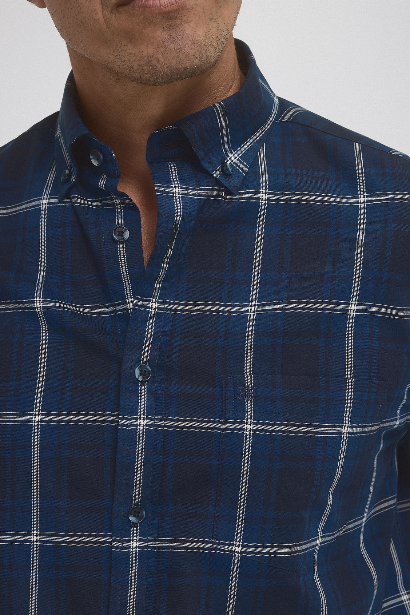Pedro del Hierro Camisa twill xadrez
