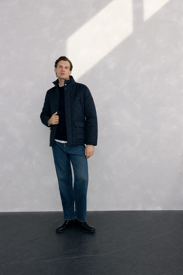 Pedro del Hierro Chaqueta acolchada rombos Azul