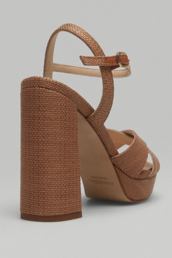 Pedro del Hierro Sandalia plataforma rafia Beige
