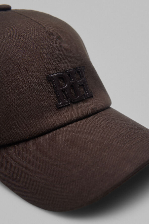 Pedro del Hierro Gorra visera textil lino Marr&oacute;n