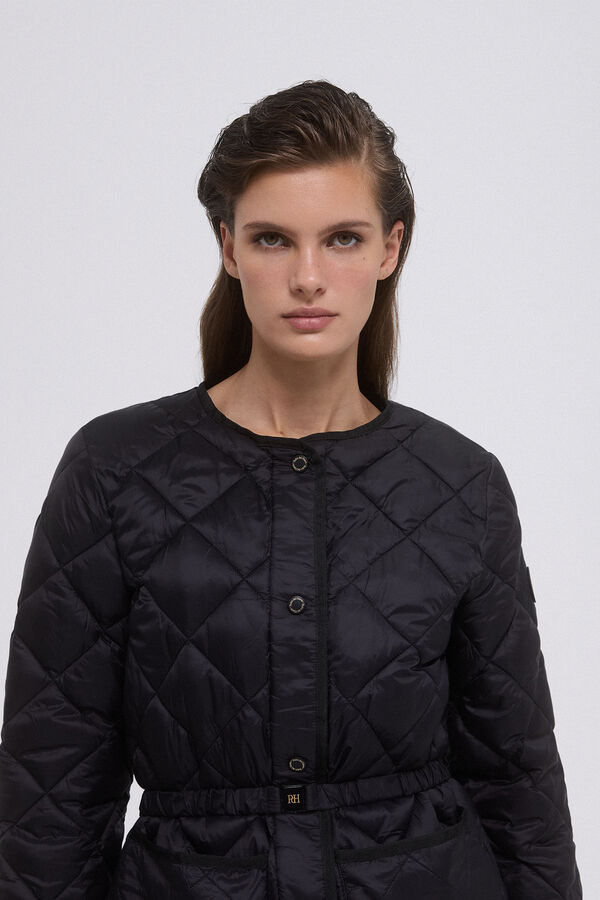 Pedro del Hierro Chaqueta acolchada cintur&oacute;n Negro