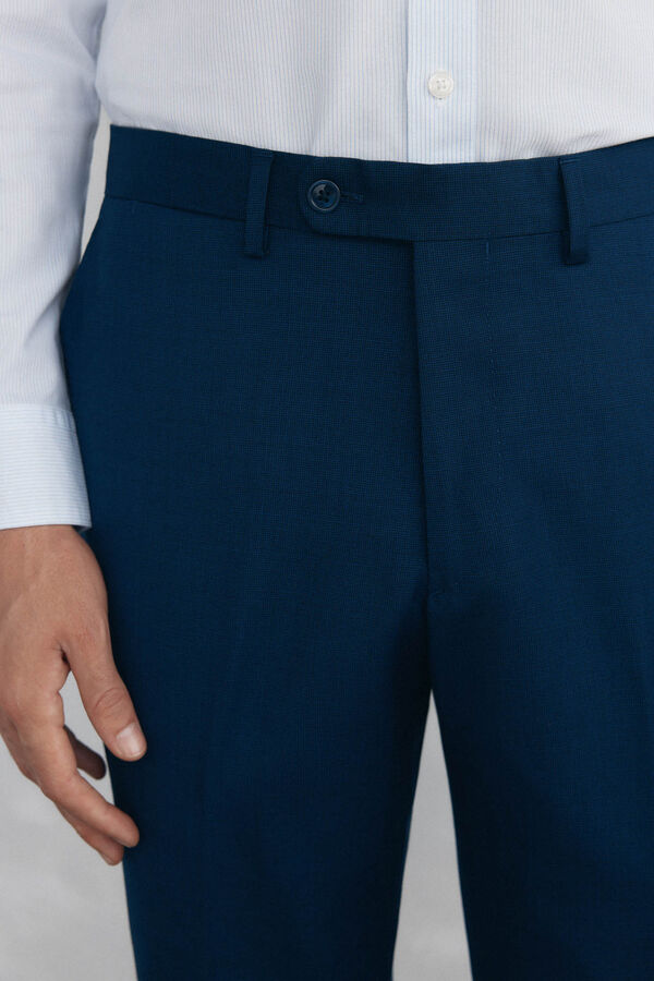 Pedro del Hierro Cal&ccedil;as de alfaiataria lisas e biel&aacute;sticas Azul