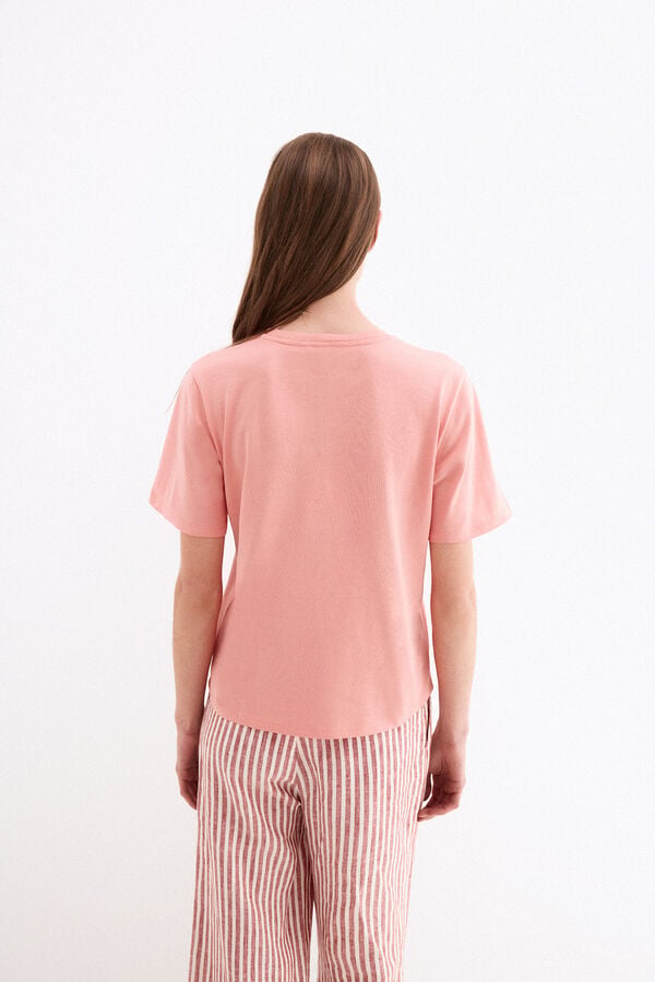 Pedro del Hierro T-shirt de manga curta com estampado na frente Rosa