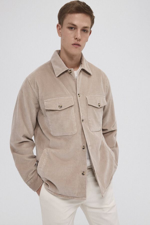 Pedro del Hierro Sobrecamisa pana Beige