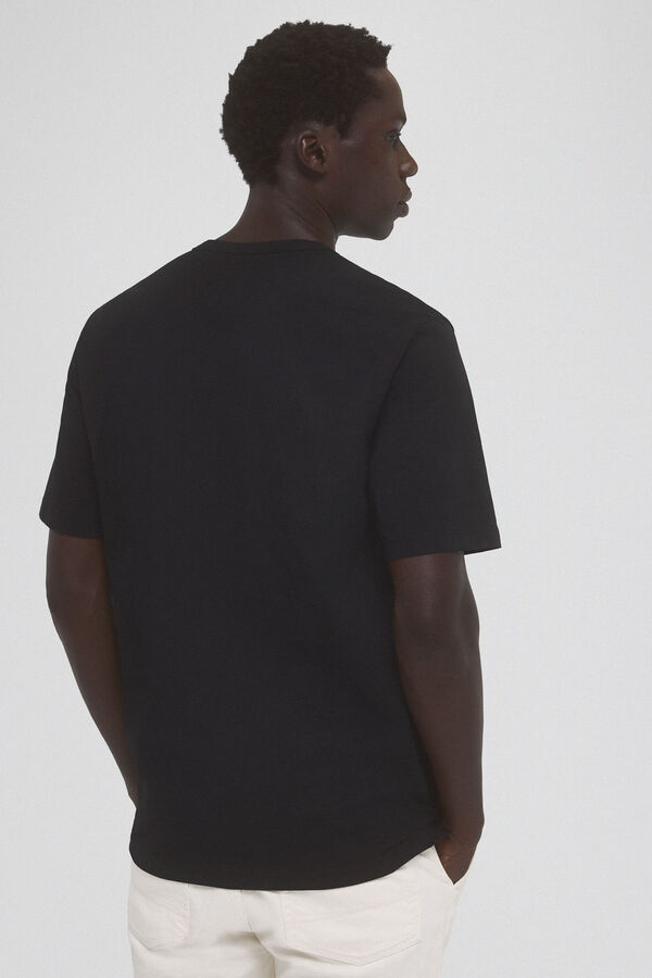 Pedro del Hierro Camiseta b&aacute;sica con logo bordado Negro