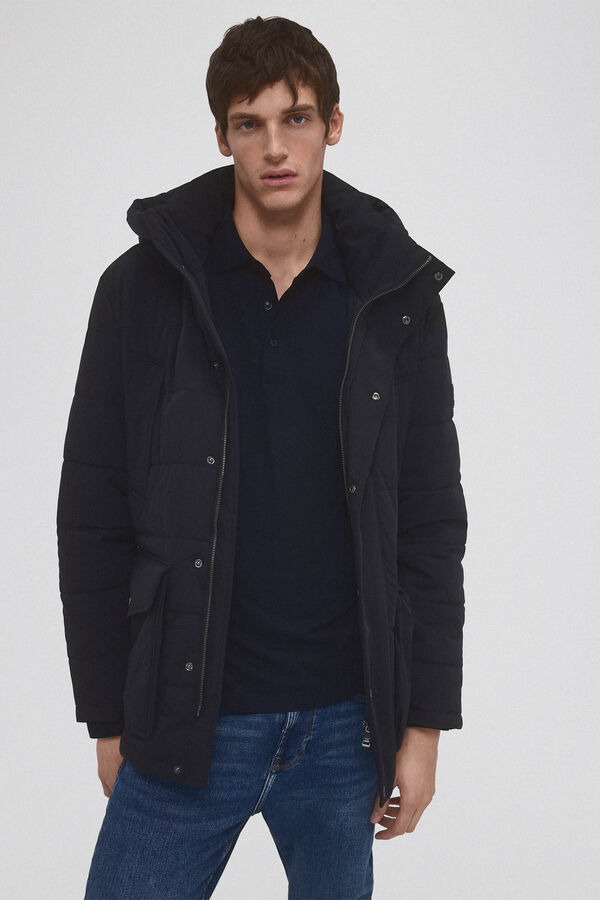 Pedro del Hierro Parka curta acolchoada Azul