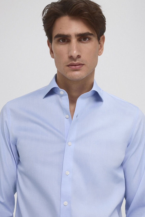 Pedro del Hierro Camisa &agrave; medida sem ferro e resistente a n&oacute;doas Azul
