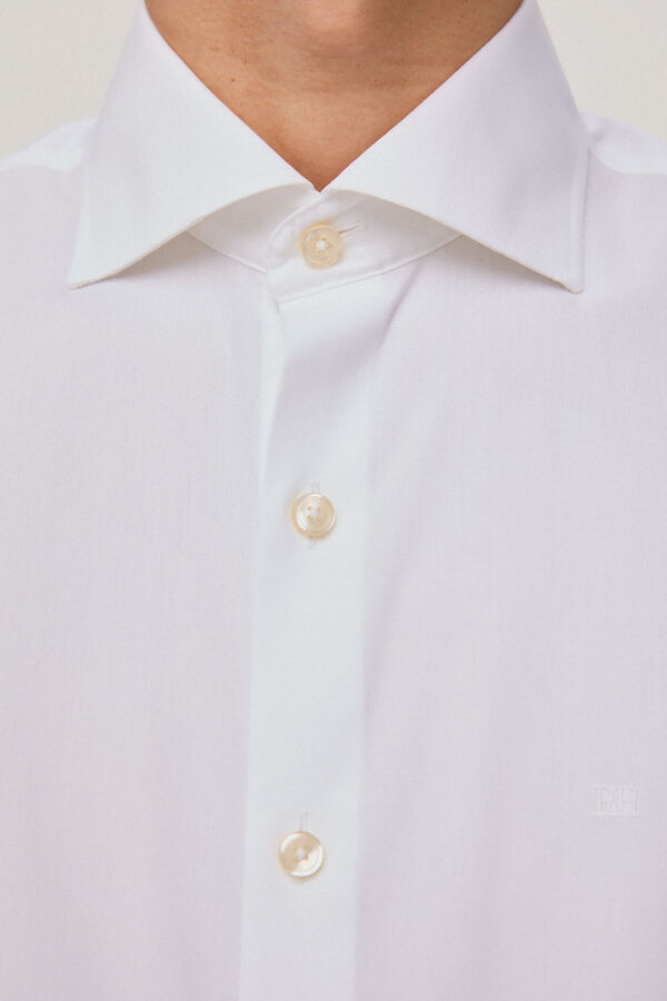 Pedro del Hierro Camisa vestir non iron y antimanchas lisa classic fit Branco