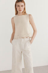 Pedro del Hierro Top de malha de crochet Marrom