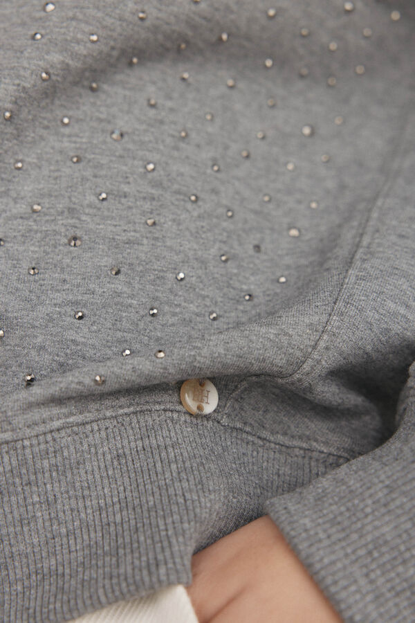 Pedro del Hierro Sweatshirt liso com strass Cizento