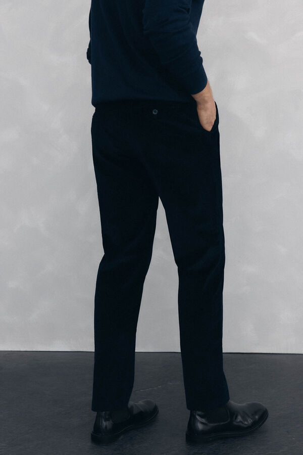 Pedro del Hierro Cal&ccedil;a Chino de veludo grossa de regular fit Azul