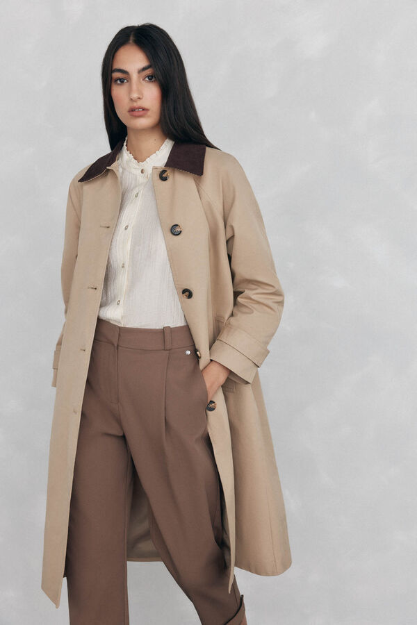 Pedro del Hierro Blusa amplia lisa Beige