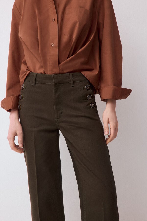Pedro del Hierro Jeans capri wide leg Verde