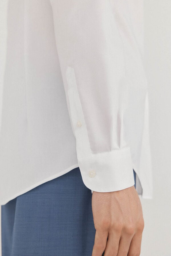 Pedro del Hierro Camisa social fina sem ferro + resistente a manchas Branco