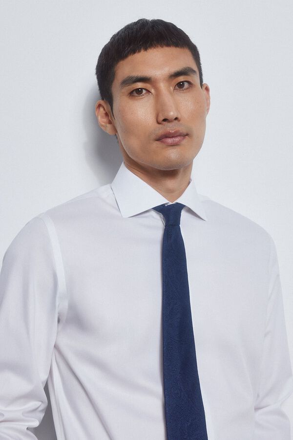 Pedro del Hierro camisa gémeos lisa non iron + antimanchas Branco