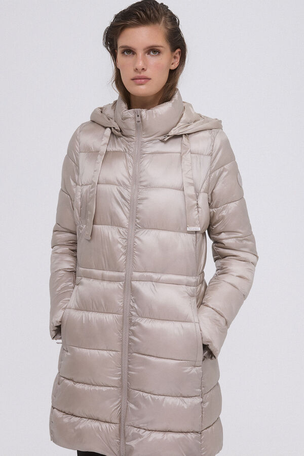 Pedro del Hierro Parka acolchoada capuz Beige