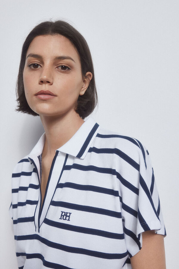 Pedro del Hierro Polo rayas manga corta Azul