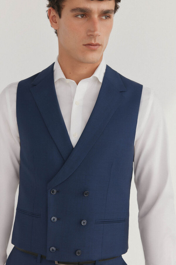 Pedro del Hierro Chaleco cruzado cuadros Azul