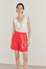 Pedro del Hierro Bermudas linho Vermelho