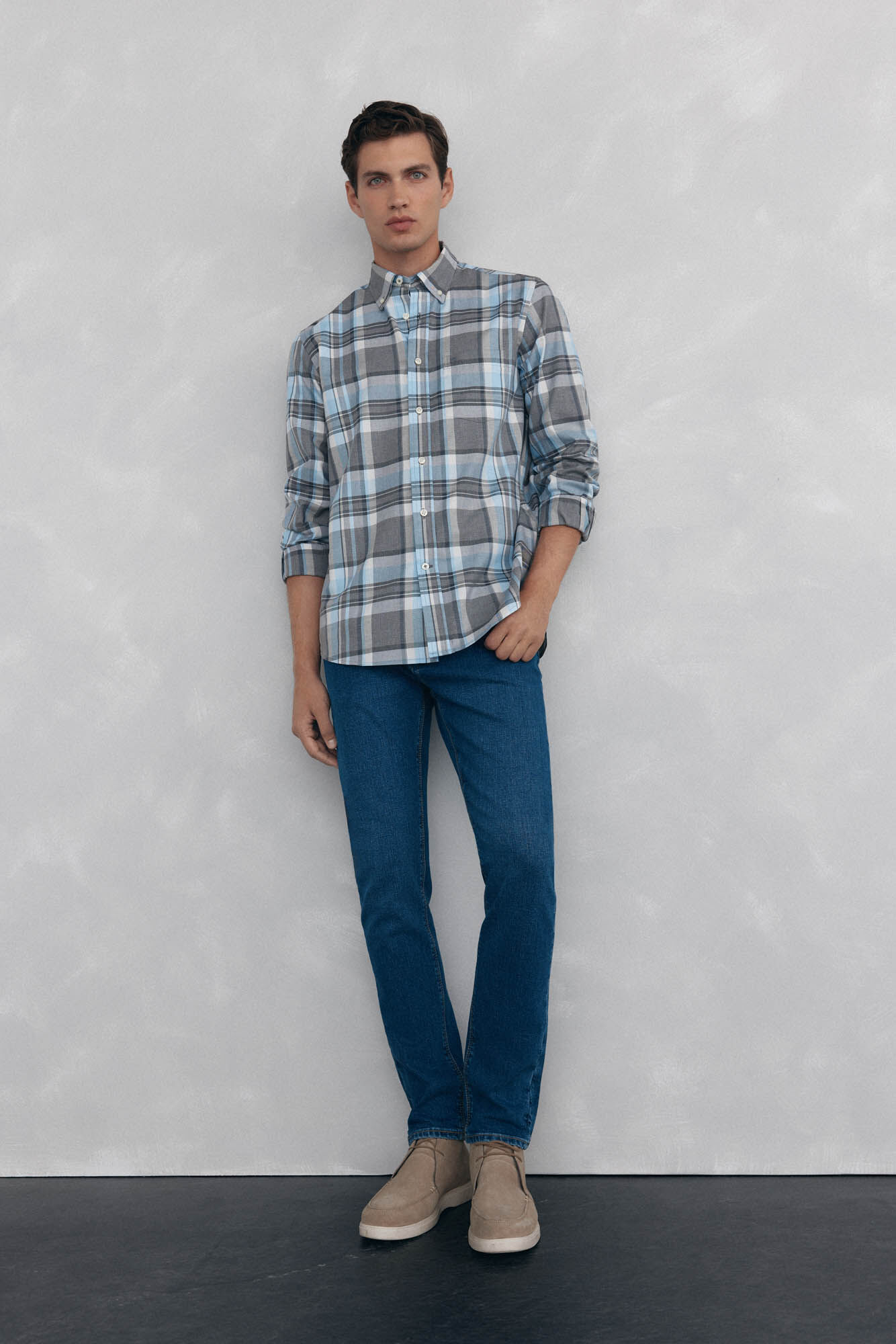 Pedro del Hierro Camisa twill cuadros