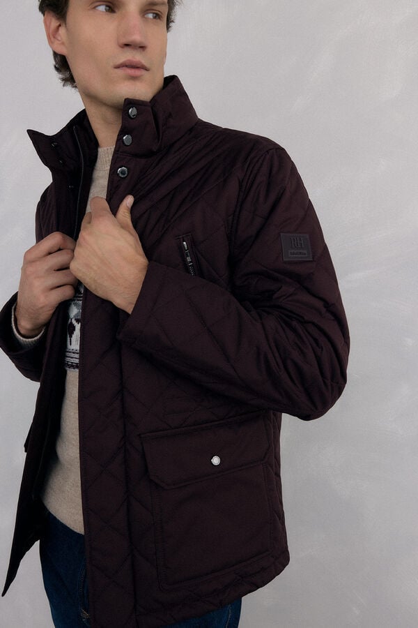 Pedro del Hierro Chaqueta acolchada rombos Burdeos