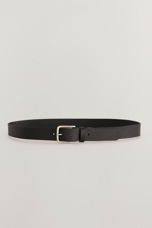 Pedro del Hierro Cintur&oacute;n piel logo Negro