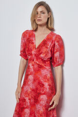 Pedro del Hierro Vestido estampado viscosa Naranja