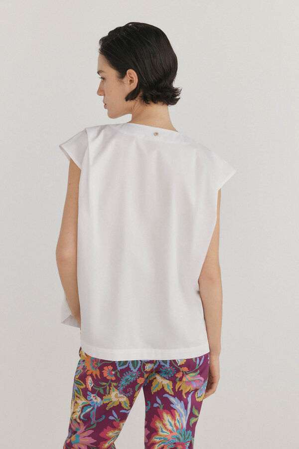 Pedro del Hierro Camisa blus&oacute;n detalle hombro Crudo