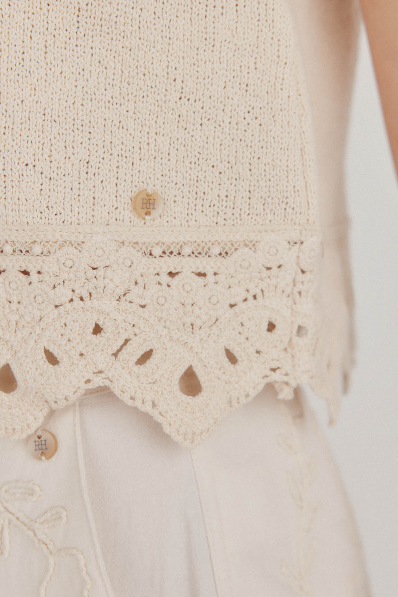 Pedro del Hierro Top de malha de crochet