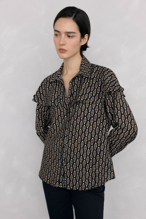 Pedro del Hierro Blusa estampada capa Cizento